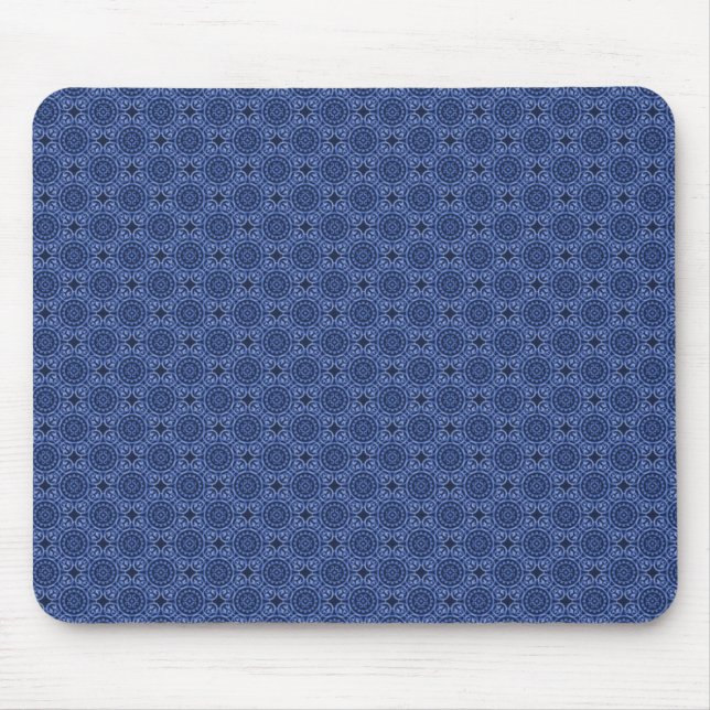 Alfombrilla De Ratón Royal Blue Elegant Circles Mousepad (Frente)