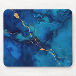 Alfombrilla De Ratón Royal Blue Marble Gold Accent Mousepad
