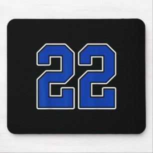 Alfombrilla De Ratón Royal Blue White Number 22 Jersey Player Uniform #