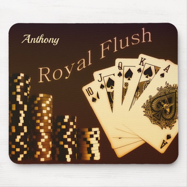 Alfombrilla De Ratón Royal Flush Poker Texas Holdem Mouse Pad (Frente)
