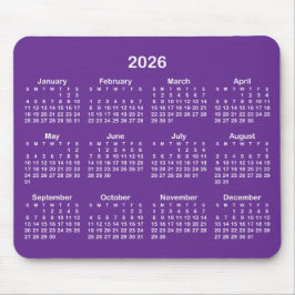 Alfombrilla De Ratón Royal Purple and White 2026 Calendar