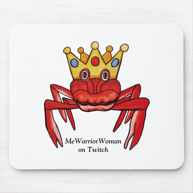 Alfombrilla De Ratón Royalty del cangrejo, MeWarriorWoman en Twitch (Frente)