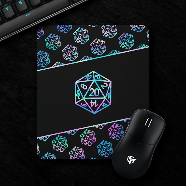 Alfombrilla De Ratón RPG Dice | Holo Fantasy Retro Tabletop PnP Gamer (Subido por el creador)