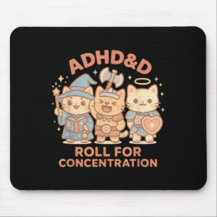 Alfombrilla De Ratón Rpg Gamer Adhd&d Roll Para Concentración Geek