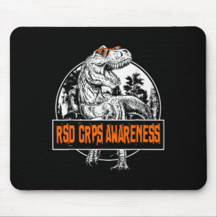 Alfombrilla De Ratón Rsd Crps Sensibilización Dinosaurio Naranja Ribbon