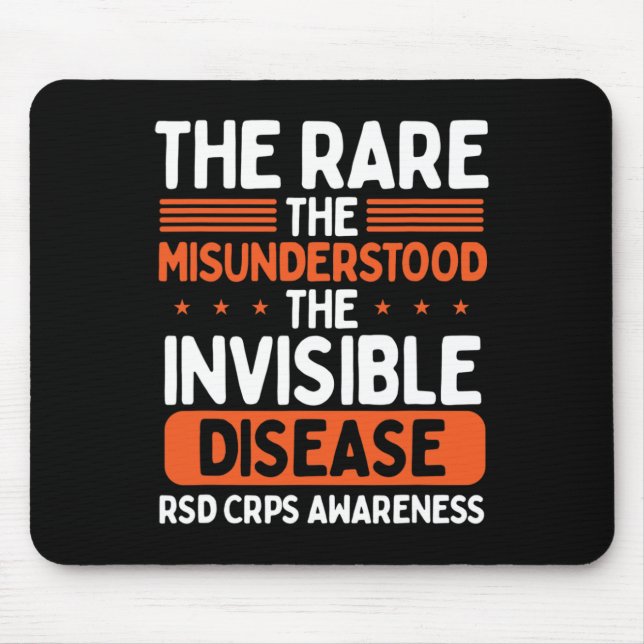 Alfombrilla De Ratón RSD CRPS Warrior Naranja Ribbon Enfermedad Invisib (Frente)