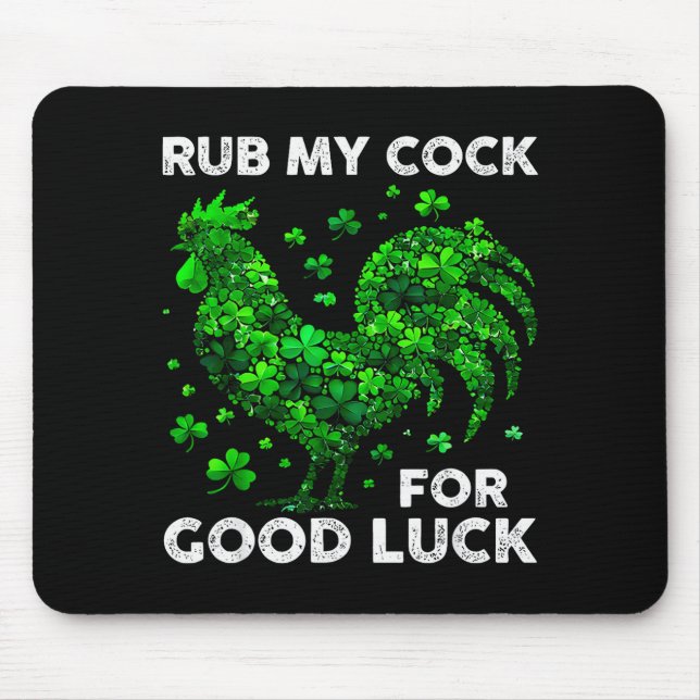 Alfombrilla De Ratón Rub My For Good Luck Funny St Patrick's Day Chicke (Frente)