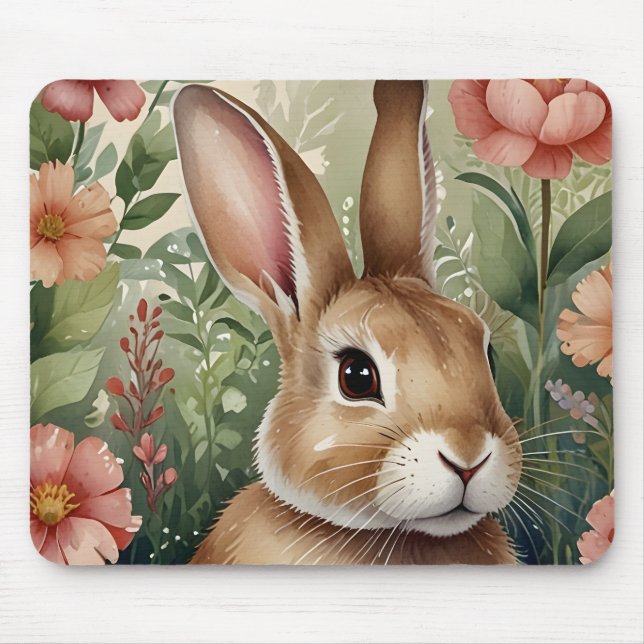 Alfombrilla De Ratón Rubor Blooms y Bunny Dreams Mousepad (Frente)