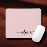 Alfombrilla De Ratón Rubor Dusty Pink Girly Script Monograma Nombre mod<br><div class="desc">Monograma rosa oxidado Rubor Añade tu propio nombre Mousepad (almohadilla del ratón). Esto hace que el dulce perfecto cumpleaños 16,  boda,  ducha de novia,  aniversario,  ducha de bebé o fiesta de soltera sea regalo para alguien que ama el lujo glam y los estilos de moda.</div>