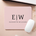 Alfombrilla De Ratón Rubor Dusty Pink Girly Script Monograma Nombre mod<br><div class="desc">Monograma rosa oxidado Rubor Añade tu propio nombre Mousepad (almohadilla del ratón). Esto hace que el dulce perfecto cumpleaños 16,  boda,  ducha de novia,  aniversario,  ducha de bebé o fiesta de soltera sea regalo para alguien que ama el lujo glam y los estilos de moda.</div>