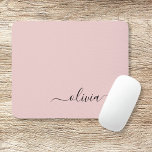 Alfombrilla De Ratón Rubor Dusty Pink Girly Script Monograma Nombre mod<br><div class="desc">Monograma rosa oxidado Rubor Añade tu propio nombre Mousepad (almohadilla del ratón). Esto hace que el dulce perfecto cumpleaños 16,  boda,  ducha de novia,  aniversario,  ducha de bebé o fiesta de soltera sea regalo para alguien que ama el lujo glam y los estilos de moda.</div>