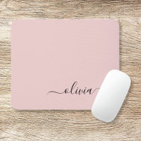Rubor Dusty Pink Girly Script Monograma Nombre mod