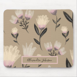 Alfombrilla De Ratón Rubor Floral Neutral  | Botánico Moderno