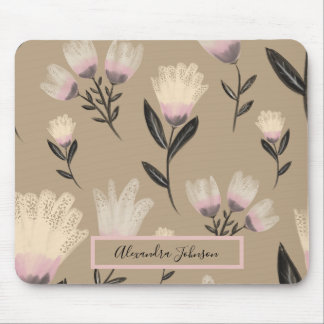 Alfombrilla De Ratón Rubor Floral Neutral | Botánico Moderno