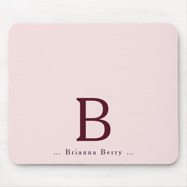 Alfombrilla De Ratón Rubor Monogram Elegant (Frente)