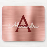Alfombrilla De Ratón Rubor Rosa Rosa Oro Borgoña Relieve metalizado Mon<br><div class="desc">Oro Rosa - Rubor Rosa y Burgundy Faux Cepillado Monograma Metalizado Monograma Mousepad. Este Mousepad puede ser personalizado para incluir su nombre de pila y es ideal para volver a la escuela o regalo de cumpleaños o Navidades de vacaciones.</div>