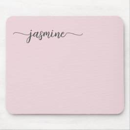 Alfombrilla De Ratón Rubor Rosa Simple Femenino Nombre Personalizado Mo