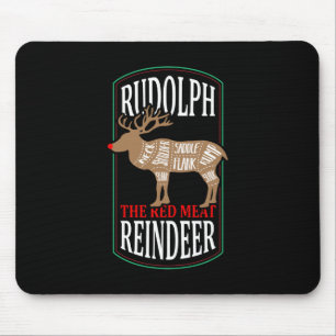 Alfombrilla De Ratón Rudolph El Reno De Carne Roja