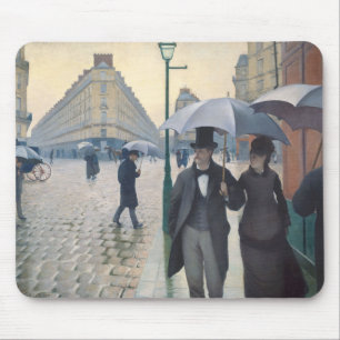 Alfombrilla De Ratón Rue de París de Caillebotte, temps de pluie