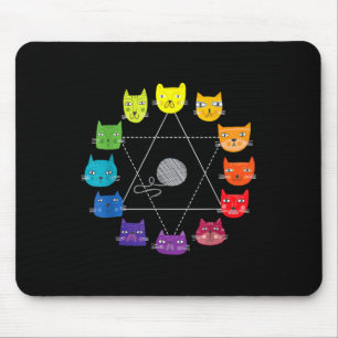 Alfombrilla De Ratón Rueda de color con tema de gato Teac de arte educa