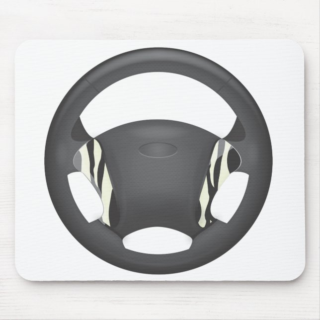 Alfombrilla De Ratón Rueda de la dirección de impresión de cebra (Frente)