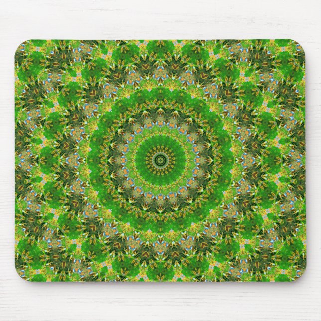 Alfombrilla De Ratón Rueda de mandala verde (Frente)
