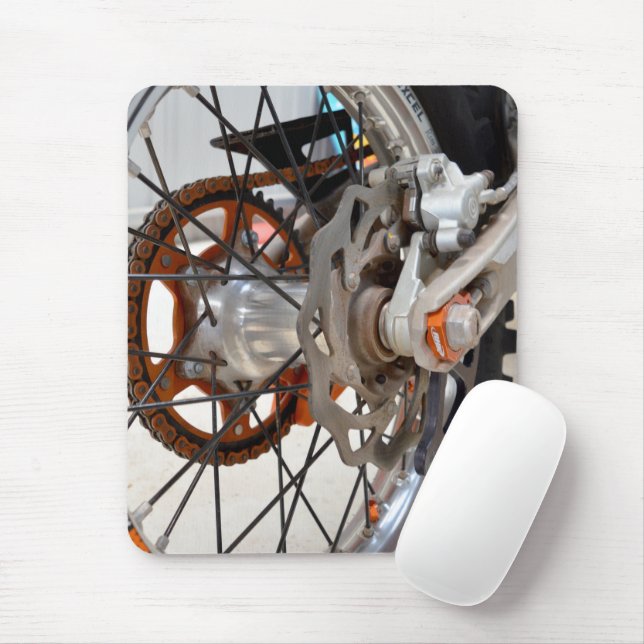 Alfombrilla De Ratón Rueda de motocicleta Dirt Bike Cog, Mousepad (Con ratón)