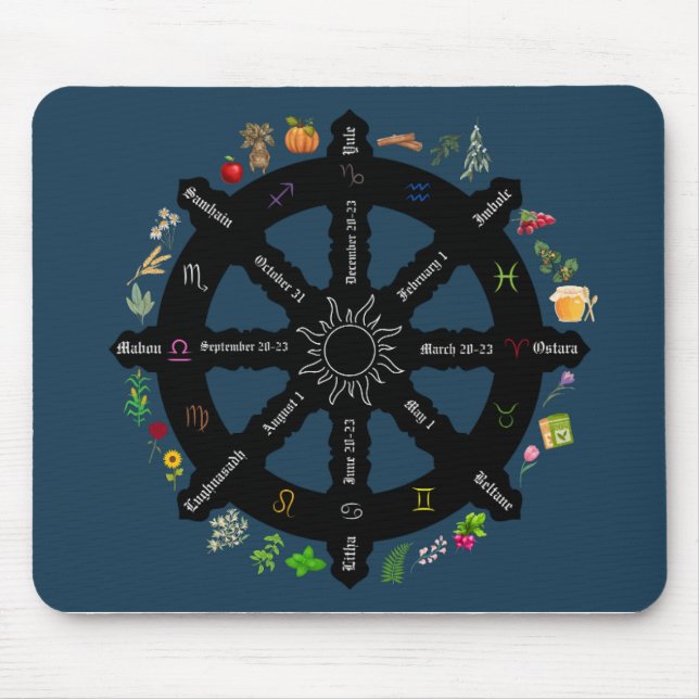 Alfombrilla De Ratón Rueda del año Sabbat Mousepad (Frente)