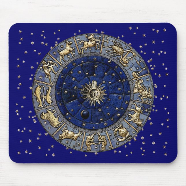 Alfombrilla De Ratón Rueda del zodiaco (Frente)