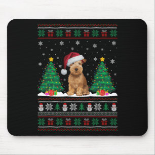 Alfombrilla De Ratón Rueda Recubierta Suave Perro Terrier Navidad Árbol