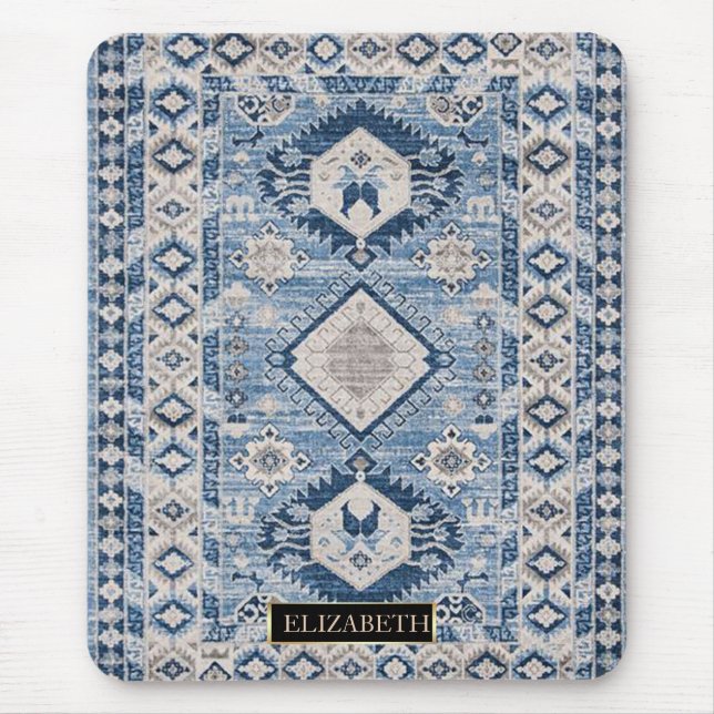 Alfombrilla De Ratón Rug azul kilim de la antigüedad oriental (Frente)