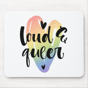 Alfombrilla De Ratón Ruidoso y queer Corazón acuarela