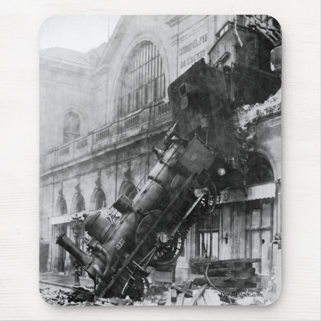 Alfombrilla De Ratón Ruina del tren en Montparnasse 1895 (Frente)