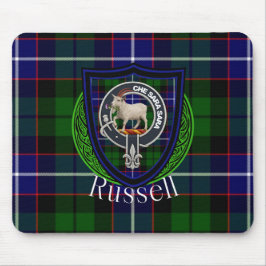 Alfombrilla De Ratón Russell Scottish Clan Tartan and Crest 