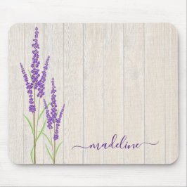 Alfombrilla De Ratón Rustic Lavender Botanical | Personalized Mousepad