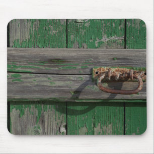 Alfombrilla De Ratón Rusty Mano De Puerta En La Puerta Verde