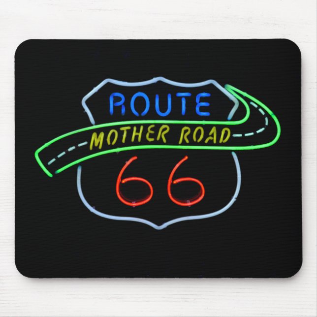 Alfombrilla De Ratón Ruta 66, La carretera madre, Rótulo neón (Frente)