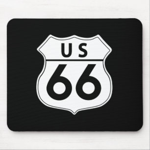 Alfombrilla De Ratón Ruta 66 Rótulo clásico de carretera Mousepad