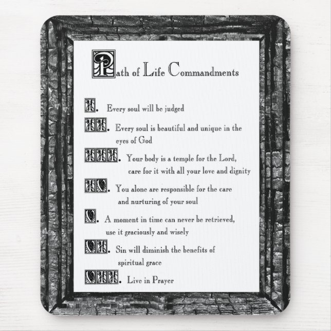 Alfombrilla De Ratón Ruta de los mandamientos de vida (Frente)