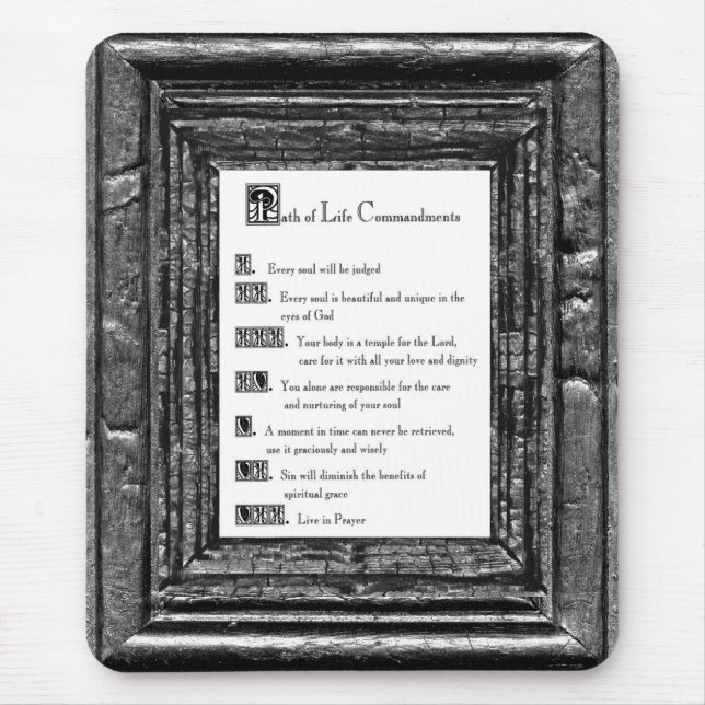 Alfombrilla De Ratón Ruta de los mandamientos de vida (Frente)