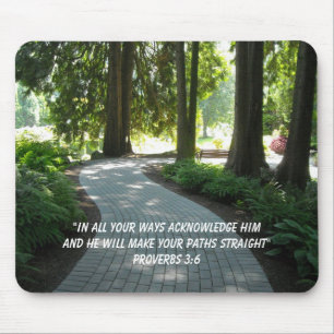 Alfombrilla De Ratón Ruta del Jardín Escritura Inspiradora Verse