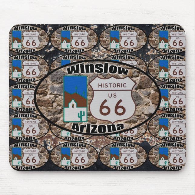 Alfombrilla De Ratón Ruta histórica 66 - Winslow, Arizona (Frente)