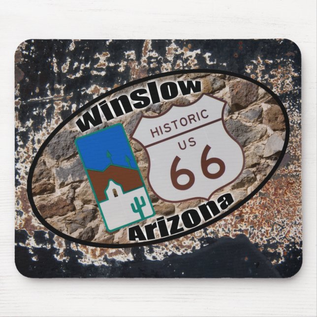 Alfombrilla De Ratón Ruta histórica 66 - Winslow, Arizona (Frente)