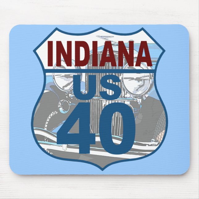Alfombrilla De Ratón Ruta Indiana US 40 - Duesenberg (Frente)