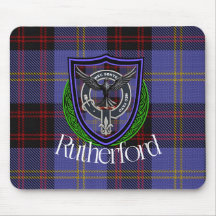 Rutherford Scottish Clan Tartan and Crest