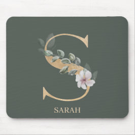 Alfombrilla De Ratón S Monograma Floral Almohadilla personalizada para 