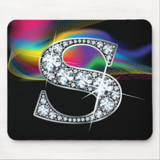 Alfombrilla De Ratón "S" Sonido de diamantes con batido de arco iris Mo