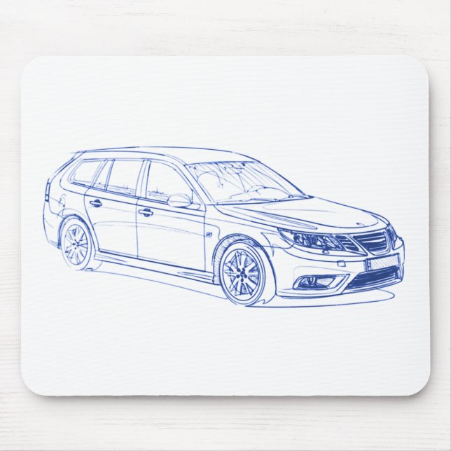 Alfombrilla De Ratón Saab 9-3 Combi 2009 (Frente)