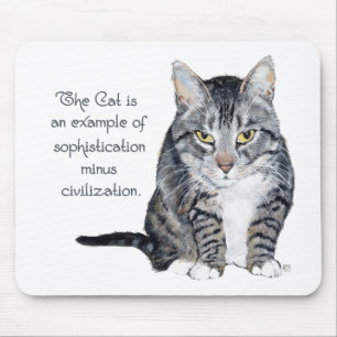 Alfombrilla De Ratón Sabiduría Felina - ¿Sofisticación sin Civilización