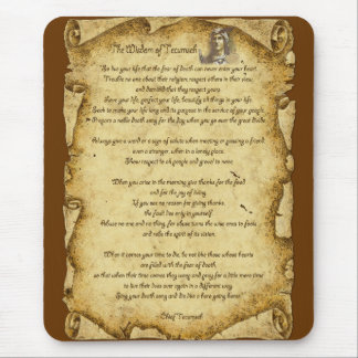 Alfombrilla De Ratón Sabiduría nativa americana del jefe Tecumseh